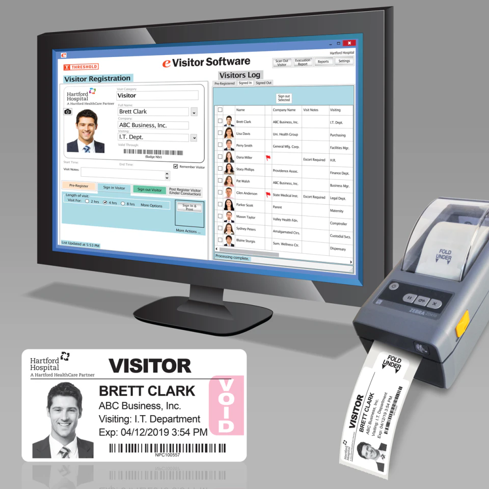 screenshot of eVisitor Software
